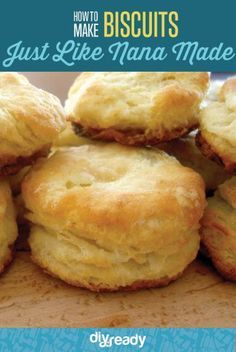 How to /ake Nana's Homemade Biscuit Recipe, check it out at https://diyprojects.com/nanas-homemade-biscuit-recipe Homemade Biscuits For Biscuits And Gravy, Biscuits For Biscuits And Gravy, Dinner Rolls Recipe Easy, Buttermilk Biscuits From Scratch, Homemade Biscuit Recipe, Jam Biscuits, Best Buttermilk Biscuits, Molasses Cake, Lime Jello Salads