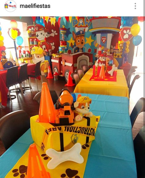 Paw Patrol Birthday Party Table Setting and Decor Paw Patrol Birthday Party Centerpieces, Paw Patrol Birthday Party Table Set Up, Paw Patrol Table Setting, Paw Patrol Party Table Ideas, Paw Patrol Table Setup, Paw Patrol Party Centerpieces, Paw Patrol Table Centerpieces, Paw Patrol Birthday Centerpieces, Paw Patrol Rubble Birthday Party