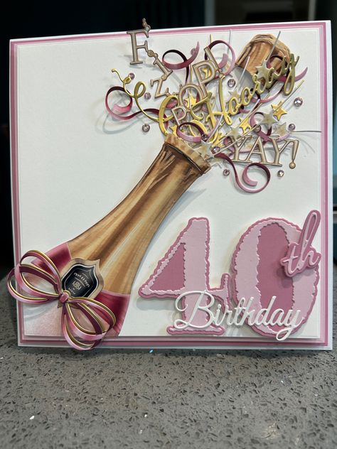 40th Birthday Card, Birthday Card Ideas, Carnation Crafts, Birthday Card Craft, Homemade Birthday Cards, 40th Birthday Cards, Woman Card, Birthday Cards For Women, Die Cut Cards