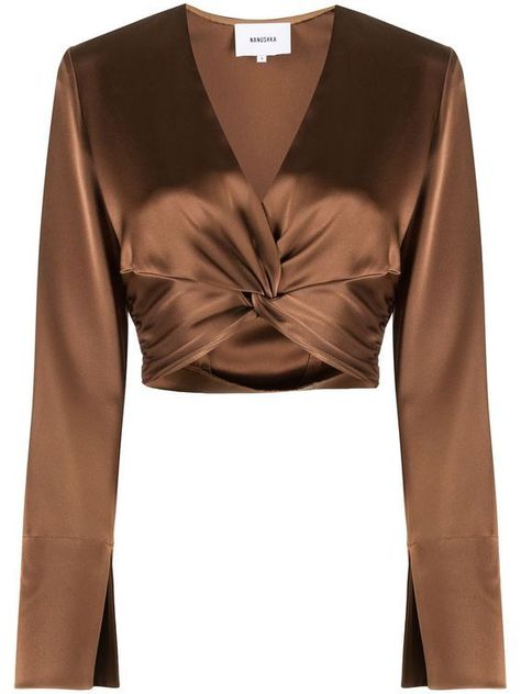 Chic Dress Classy, Twist Front Top, Women Blouses Fashion, Designer Blouses, Modest Fashion Outfits, Cropped Top, Modest Fashion, Classy Outfits, Aesthetic Clothes