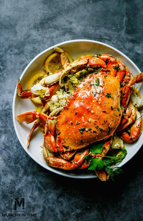 The Best Oven-Roasted Dungeness Crab Recipe - Munchkin Time Whole Dungeness Crab Recipes, Whole Crab Recipes Dungeness, Whole Crab Recipes, Crabs Recipes, Cooking Dungeness Crab, Dungeness Crab Recipes, Crab Food, Crab Recipe, Crab Dishes