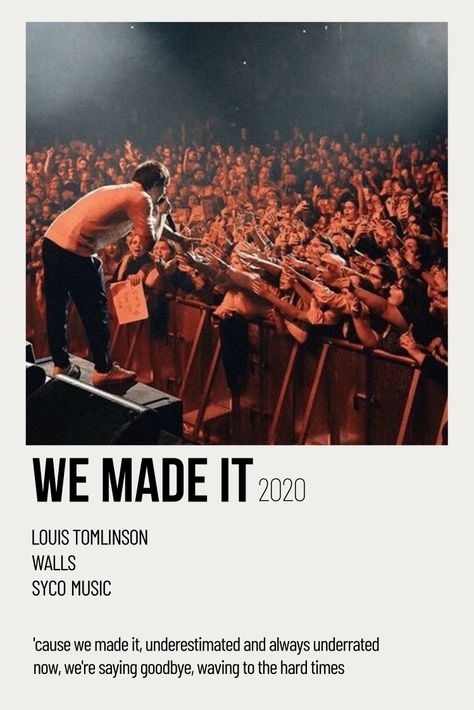 We made it aesthetic concert Louis Tomlinson Songs, It Poster, Minimalist Music, One Direction Songs, Music Poster Ideas, Music Poster Design, Ideas For Decorating, Movie Covers, Minimal Poster