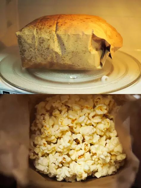 Microwave Brown Bag Popcorn Recipe Popcorn Recipes Microwave, Brown Bag Popcorn, Paper Bag Popcorn, Popcorn In The Microwave, Cooking Popcorn, Microwave Popcorn Bag, How To Make Popcorn, Popcorn Recipe, Popcorn Bags