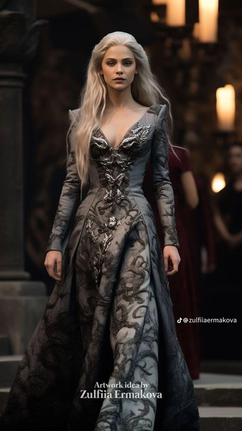 Winterfell Dress, Westeros Fashion, Game Of Thrones Dress, Game Of Thrones Outfits, Queen Outfit, Female Character Inspiration, Fantasy Dresses, Fantasy Gowns, Medieval Dress