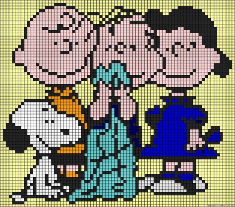 Peanuts perler bead pattern Stitch Character, Crochet Graph, Hama Perler, Stitch Cartoon, The Peanuts, Beaded Cross Stitch, Pixel Pattern, Cross Stitch Baby, Bead Pattern