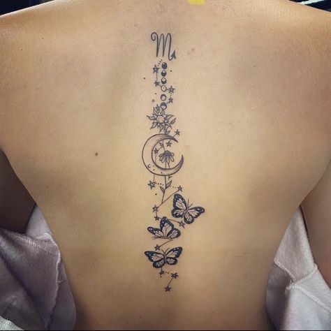 Zodiac Spine Tattoo, Scorpio Tattoo Ideas, Tattoos Abstract, Clock Tattoos, Arrow Tattoos For Women, Tattoos Japanese, Tattoos Watercolor, Abstract Tattoos