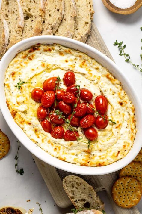 Roasted Garlic Goat Cheese Dip | The perfect "make ahead" dip for your next game day party or family get together, this dip bakes in just 20 minutes and has only 9 ingredients (including salt and pepper)!!! #midwestfoodie Goat Cheese Dip, Game Day Party, Make Ahead Appetizers, Big Mama, Family Get Together, Fancy Food, Cheese Dip, Yummy Dips, Game Day Food