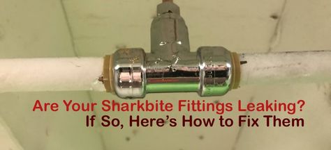 Are Your Sharkbite Fittings Leaking? If So, Here’s How to Fix Them Sharkbite Plumbing, Plumbing Basics, Pex Plumbing, Diy Construction, Water Heater Installation, Dream Cabin, James Taylor, Leak Repair, Diy Plumbing