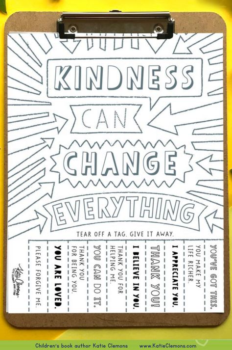 Keep your kids engaged and grateful this holiday season with this Katie Clemons journal Christmas Kindness Poster. It's a free printable kindness poster that girls and boys can color, hang in their community, and talk about gratitude with. This tear-off a tag poster is a wonderful family activity. Tear off kindness tags and gift one each day to create a warm and giving atmosphere. This kindness challenge is a coloring poster for family fun. Get your free download now! Gratitude School Activities, Great Kindness Challenge Ideas, World Kindness Day Ideas For Staff, Kindness 101 Steve Hartman, Kindness Activities For High Schoolers, Unity Day Activities For Kids, Free Kindness Printables, Take What You Need Printable, Kindness Coloring Pages Free Printable