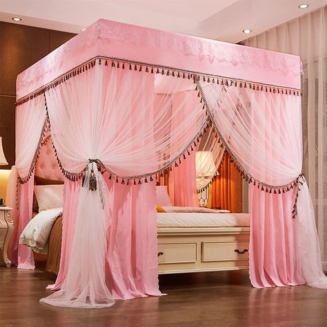 PRICES MAY VARY. PACKAGE INCLUDES 1PCS Bed Curtain Canopy ;1PCS Mosquito Net(Lights/Stainless steel frame/Post/Bracket in the picture are NOT included.) PRODUCT SIZE California King size:70 inch X 86 inch X 78 inch (Width X Length X Height);Please measure your bed size before you purchase it. PREMIUM QUALITY More than a simple mosquito net, ingenious bed curtains design makes your own bed an artwork, create an atmosphere of elegance and romance for you. Turn your bedroom to a luminous palace and Cute Mosquito, Simple Kids Rooms, Bed Canopy With Lights, Black Canopy Bed, Girls Bed, Post Bed, Canopy Bed Curtains, Canopy Bed Frame, Princess Bed