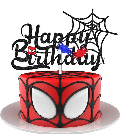 PRICES MAY VARY. Material: Spiderman Happy Birthday cake topper is made of high quality double-sided glitter card stock and food grade paper stick. Size:This spiderman birthday cake topper is approx 6.6" wide and 4.4" high. Good for 6 to 10 Inch Cakes. Application: This double-sided glitter cake topper is the best decoration for your party cake and dessert, great decoration in your birthday party. Occasion: Perfect for spiderman theme birthday party, superhero theme party, funny birthday cake de Spider Man Theme Birthday Party, Spiderman Toddler Birthday Party, Spiderman 4th Birthday Party, Spiderman Birthday Party Cake, Spiderman 3rd Birthday, Superhero Theme Birthday Party, 4th Birthday Party For Boys, Mens Birthday Party Decorations, Men Birthday Party