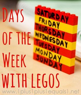 Days of the Week and Months of the Year with Legos. Great Idea for my little one Montessori History, Lego Learning, Learning Crafts, Family Schedule, Lego Activities, Child Rearing, Preschool Age, History Activities, English Activities