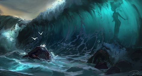 ArtStation - 2 Spitpaints , Denis Loebner Water Spirit, Mermaid Pictures, Mermaid Aesthetic, Wallpaper Animes, Water Element, Mythological Creatures, Fantasy Aesthetic, Arte Fantasy, Mermaid Art