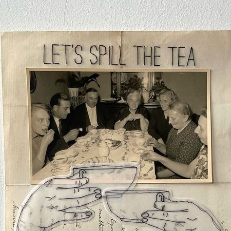 Marjolein Burbank on Instagram: "LET’S SPILL THE TEA ( gossiping)  This one too is in my Etsyshop  @februllage theme : SPILL  #februllage2024 #februllage #phototrouveemagazine #edinburghcollagecollective #scandanaviancollagemuseum #redcollagevenezuela #redecollagebrasil #dutchcollageartist #loveanalogcollage1 #thessalonikicollageclub #sociedadebrdecolagem #societyforembroideredwork #dreamingcollages #collagebywomen #tijerasencantadas #mujeresquecortanypegan #collagesanctuaries #marjoleinburbank" Spilled Tea, Spill The Tea, E Magazine, Collage Artists, Thessaloniki, The Tea, Edinburgh, Etsy Shop, Tea