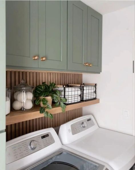 Option for storage and design behind top loading washer Laundy Room, Laundry Room Update, Small Laundry Room Makeover, Dream Laundry Room, Laundry Room Renovation, Laundry Room Ideas, Laundry Room Remodel, Laundry Room Inspiration, Laundry Closet