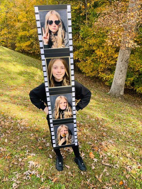 Funny Creative Halloween Costumes Diy, Photo Strip Costume, Diy Costumes For Work, Atm Costume, Creative Costumes For Kids, Halloween Homemade Costumes, Diy Fancy Dress Costumes, Diy Customes Halloween, Halloween Costumes For Kids Diy