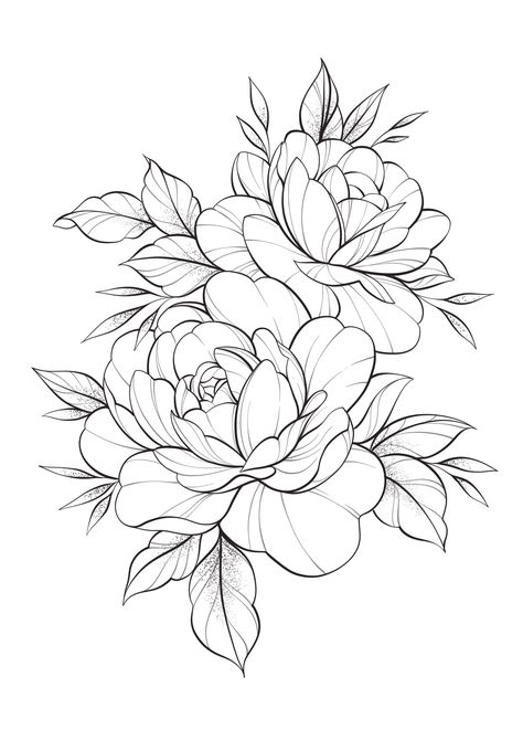 Peony Pencil Drawing, Peonies Flower Drawing, Flower Tattoo Designs For Women Arm, Peony Tattoo Design Drawing, Paeonia Tattoo, Colored Chest Tattoo, Black Peonies Tattoo, Peonies Tattoo Small, Flower Tattoos Drawings