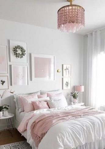 Pink Bedroom Accessories, Light Pink Rooms, Light Pink Bedrooms, Pink Bedroom Design, Dream Bedroom Inspiration, Luxury Room Bedroom, Pink Bedroom Decor, Pink Room Decor, Classy Bedroom