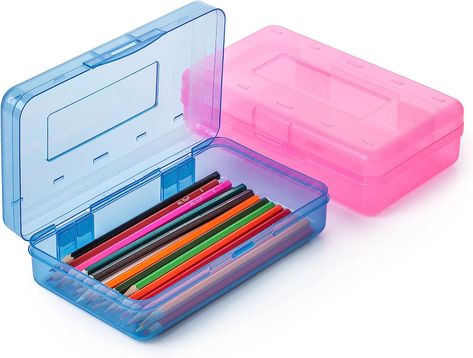 Just in time for back to school! School Essentials! Mr. Pen- Pencil Box, 2 Pack, Assorted Color for Kids, Plastic Hard Pencil Case, School Supply Crayon Small Storage Box #ad Pencil Box For Kids, Kids Pencil Box, School Supply Box, School Supply Storage, Plastic Pencil Box, Clear Pencil Case, Art School Supplies, School Storage, Small Storage Boxes