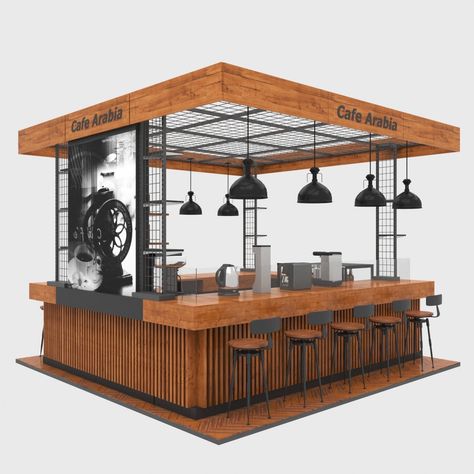 Coffee Shop Booth Design, Booth Cafe Design, Wooden Coffee Shop Design, Cafe Kiosk Design Coffee Shop, Kiosk Cafe Design, Wooden Kiosk Design, Wooden Shop Design, Cafee Designs, Wooden Cafe Design