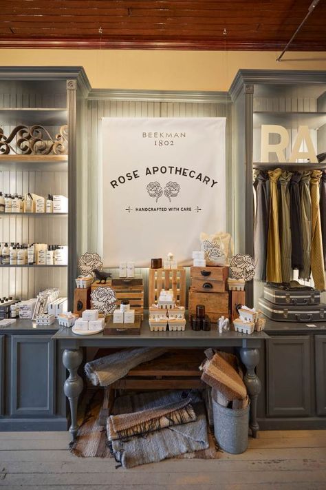 Beekman 1802 Is Now Offering Schitt's Creek Rose Apothecary Products | Dieline Apothecary Shoppe, Apothecary Design, Apothecary Products, Apothecary Decor, Rose Apothecary, Beekman 1802, Pharmacy Design, Schitt's Creek, French Cafe