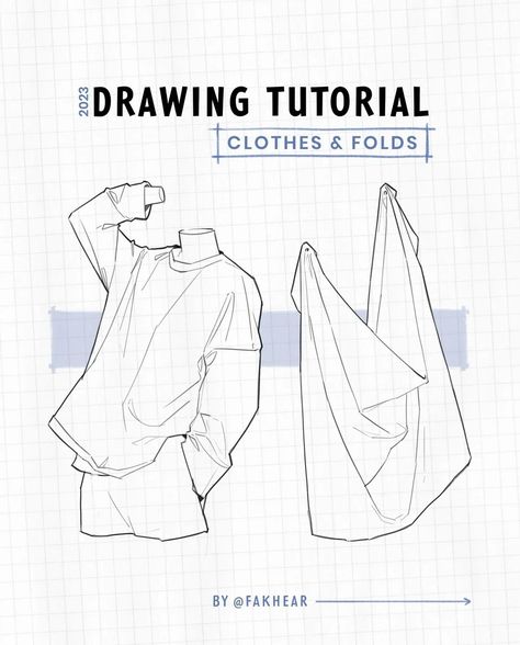 How To Draw Shirts, Clothes Folds, Teaching Drawing, Shirt Folding, Drawing Studies, Folding Clothes, Illustration Fashion Design, Wow Art, Anime Drawings Tutorials