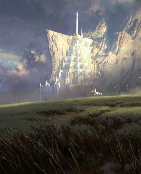 ArtStation - Minas Tirith Tolkien Artwork, Minas Tirith, Hobbit Art, Middle Earth Art, Tolkien Art, Lotr Art, Fantasy Castle, The Lord Of The Rings, Fantasy Concept Art