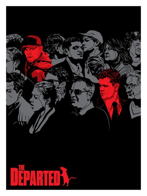 The Departed - Tracie Ching ----Spoke Art Presents SCORSESE: An Art Show Tribute @ Bold Hype in NYC Film Character, Gangster Movies, Movie Artwork, Best Movie Posters, Cinema Art, The Departed, Epic Movie, Septième Art, Cinema Posters