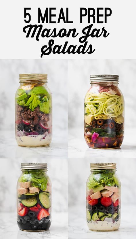 Mason Jar Salads, Unbound Wellness, Salad Jar Recipe, Jar Salads, Delicious Meal Prep, Mason Jar Salad Recipes, Paleo Salads, Mason Jar Meals, Mason Jar Salad