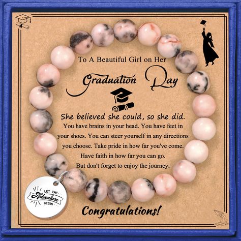 PRICES MAY VARY. Graduation Bracelet for Her🎓 Are you or someone you know adventurous or just taking a new step in life? This beautiful beaded bracelet is just what you need, a little reminder that Adventure Awaits.‍ Make the special graduate in your life feel special with this adorable bracelet gift! She will rejoice and be proud of her accomplishments. 2024 Graduation Gift🎓Come with a nice gift box, best graduation thank you gift inspiration gift ideas for your best friend, bestie, sister, g Charm Beaded Bracelet, Graduation Bracelet, Beautiful Beaded Bracelet, Bracelet For Her, 2024 Graduation, College Graduation Gifts, Graduation Gifts For Her, Class Of 2024, Bead Charm Bracelet