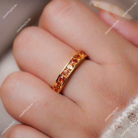 Orange Sapphire Ring / 14K Solid Gold Sapphire Ring / Sapphire Ring / Gift for Her / Sapphire Band Ring / Wedding Band/ Orange Sapphire Ring - Etsy Engagement Gold Rings, Sapphire Rings For Women, Orange Rings, Orange Sapphire Ring, Sapphire Band Ring, Rings Sapphire, Wedding Band Rings, Jewelry Sapphire, Orange Ring