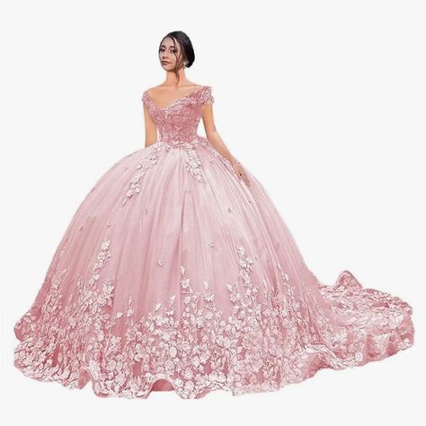 Quinceaera Dress In Pink. New Never Used. Non Smoking House Light Pink Quince Dresses, Light Pink Quince, Pink Sweet 16 Dress, Pink Sweet 16, Pink Quince, Sweet 16 Dress, Quince Dress, 16 Dress, Quince Dresses