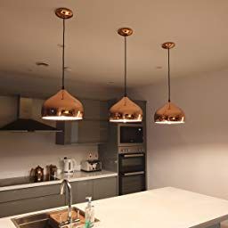 Eglo 49449 Pendant Light, Copper: Amazon.co.uk: Lighting Pendant Lighting Over Dining Table, Lights Over Dining Table, Linear Pendant Lighting, Open Plan Kitchen Living Room, Lamps Kitchen, Copper Chandelier, Copper Pendant Lights, Copper Lighting, Light Copper