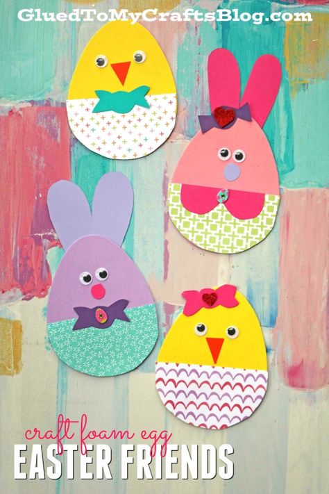 Easter Arts And Crafts, Rabbit Crafts, Fun Easter Crafts, Friend Crafts, Craft Foam, Easter Bunny Crafts, Egg Easter, Easter Egg Crafts, Kid Craft