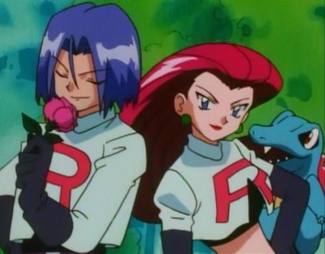 Jesse And James Matching Pfp, Jessie And James Matching Pfp, Jesse And James Matching Icons, Jesse And James, Twin Characters, Jessie Team Rocket, Jessie And James, James Pokemon, Jessie Pokemon