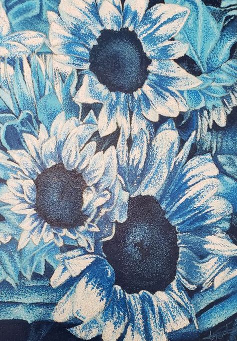 Monochromatic Drawing, Monochromatic Illustration, Monochromatic Artwork, Monochromatic Flowers, 7th Grade Art, Monochromatic Art, Flower Artwork, Nature Drawing, Ap Art