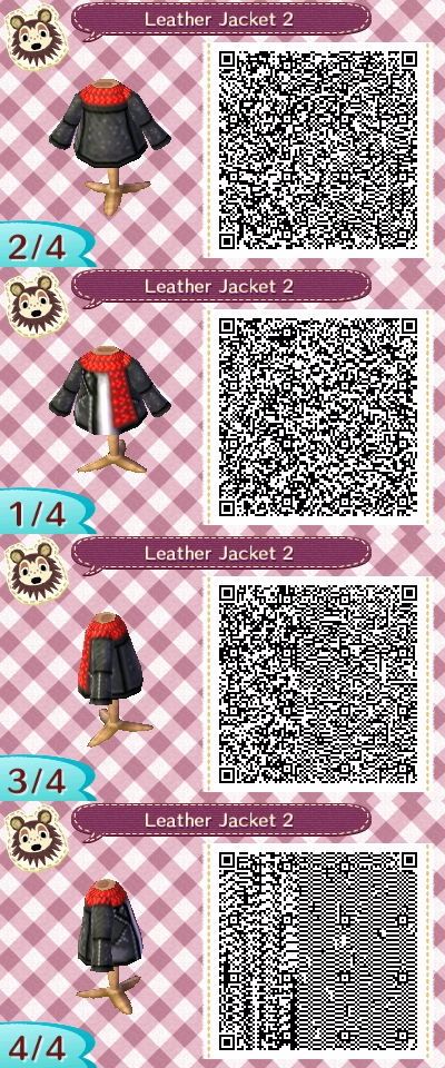 clothes - b-clothes - leather jacket - red scarf Dress Qr Code, Acnl Paths, Animal Crossing Qr Codes, Cheshire Cat Alice In Wonderland, Acnl Qr Codes, Motif Acnl, Animal Crossing 3ds, Animal Crossing New Leaf, Ac New Leaf