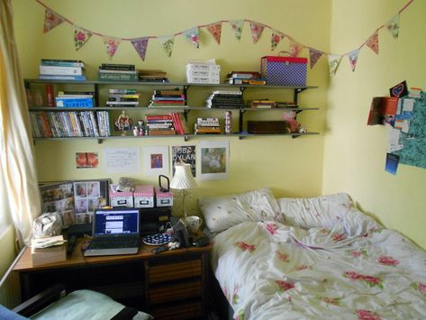 by teenagebedroom on tumblr: ""I'm turning 20 soon so thought I'd send this in now while I have the chance! I'm a history of art student in Bristol, UK and I love my room because it represents my personality and interests perfectly. My favourite bits are the bunting and Tim Walker's beautiful book (which I keep open on my desk all the time). I've only lived in this student house for 3 months but it already feels like home. :)"- Jennifer" Turning 20, Art Student, History Of Art, My Personality, Bristol Uk, Room Desk, Pretty Room, Dream Room Inspiration, Room Design Bedroom