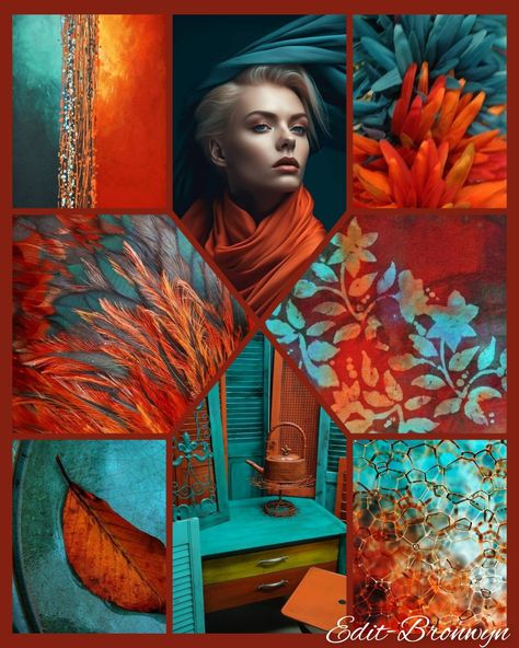 Teal Color Palettes, Terracotta And Turquoise, Orange Runway, Rustic Colours, Wardrobe Colour, Turquoise Aesthetic, Orange Room, Teal Color Palette, Glamping Ideas