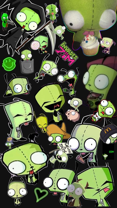 Gir Invader Zim Aesthetic, Invader Zim Aesthetic, Male Art Model, Invader Zim Characters, Scene Core, Scene Wallpaper, Dog Coloring Page, Emo Kid, Scene Emo