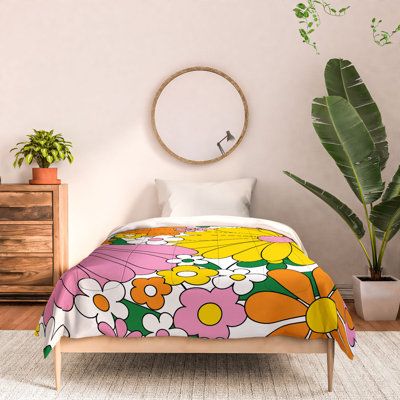 Twin Bed Comforter, Pink Bedroom For Girls, Cotton Comforter Set, Colorful Comforter, Yellow Home Decor, Full Duvet Cover, Twin Comforter, Pink Home Decor, Rose Orange