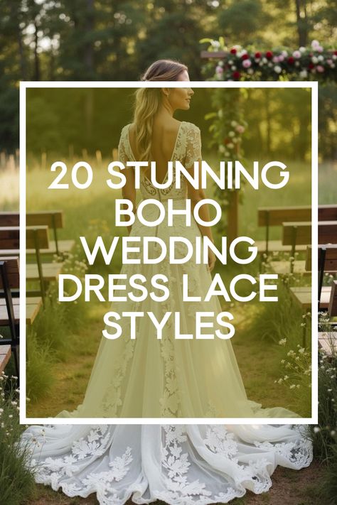 Did you know that a boho wedding dress lace design can turn your special day into a dreamy affair? With delicate lace detailing and effortless charm, these dresses capture the free-spirited bohemian vibe perfectly. Discover how to make your wedding uniquely yours with bohemian bridal gowns, vintage-inspired accessories, and enchanting rustic decor. Dive into the world of boho chic to embrace the whimsical side of love and leave everyone in awe! Romantic Wedding Dress With Sleeves Vintage, Lace Wedding Dress Without Train, 2nd Wedding Dress Over 40 Not White Boho, Forest Wedding Dress Nature, Boho Vow Renewal Dress, Colored Floral Wedding Dress, Mother Of The Bride Dresses Boho, Wedding Dresses Farm Style, Boho Fairy Wedding Dress