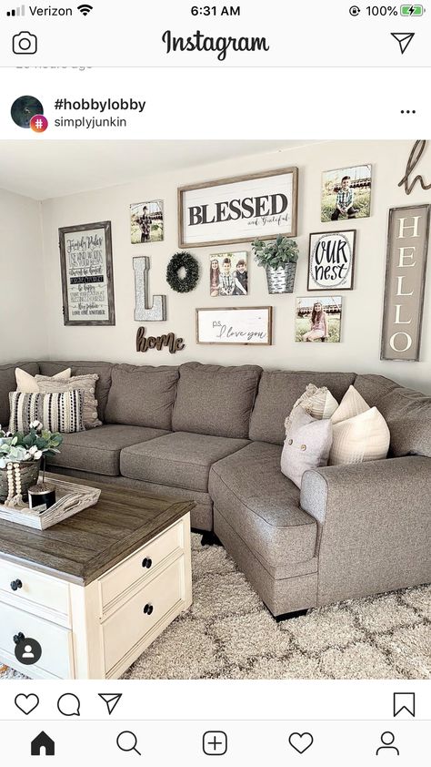 2023 Farmhouse Decor, Modern Farmhouse Photo Display, Living Room Decor Boho Minimalist, White Wash Decor Ideas, Farmhouse Accent Wall Decor, Gray Walls Living Room Decor Farmhouse, Loft Wall Ideas Upstairs, Farmhouse Cluster Wall Decor, Wall With Big Clock Home Decor