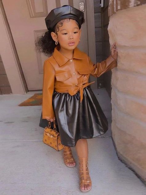 Three Year Old Outfits, Black Kids Outfits Daughters, Toddler Girl Outfits Black Kids, Children Outfits Girls Fashion, Black Toddler Girl Outfits, Black Kids Outfits, Black Baby Girl Outfits, Kids Style Outfits, Black Daughter Hairstyles