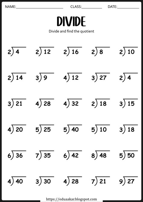 Primary Math Worksheets, Division Worksheets Grade 3, Multiplication And Division Worksheets, Math Division Worksheets, Free Worksheets For Kids, Division Worksheets, Beginning Sounds Worksheets, Math Division, Math Workbook