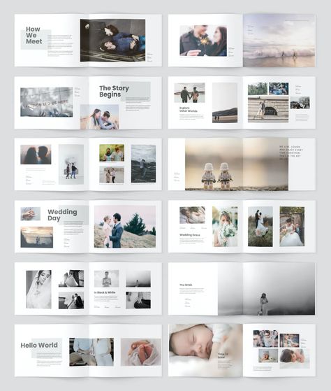 A5 Minimalist Photobook Design Template. 30 Pages InDesign Document Indesign Photobook Templates, Photo Album Minimalist, Layout Design Photobook, Photo Album Layout Design Templates, Photo Documentation Layout, Album Template Layout, Digital Photo Album Design, Minimalist Book Layout, Album Pages Design