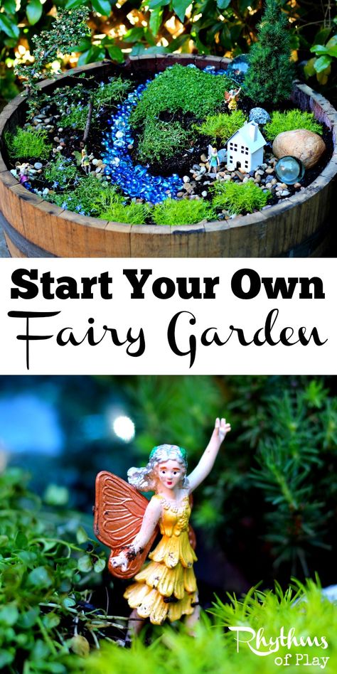 Make A Fairy Garden, Make A Fairy, Deck Backyard, Play Garden, Fairy Garden Crafts, Fairy Garden Designs, Miniature Gardens, Faeries Gardens, Mini Fairy Garden