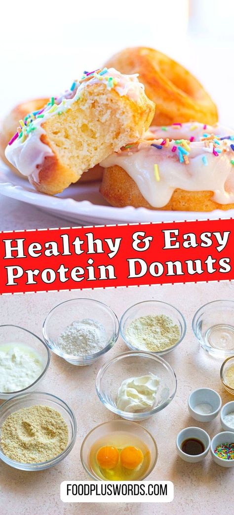 Protein Baked Donut Recipes, Protein Doughnuts Recipes Low Carb, Protein Donuts Healthy Easy, Vanilla Protein Donut Recipe, Low Calorie Doughnut Recipes, Healthy Protein Donut Recipe, Air Fryer Protein Donut Recipes, Protein Powder Donut Recipe, High Protein Donut Recipe