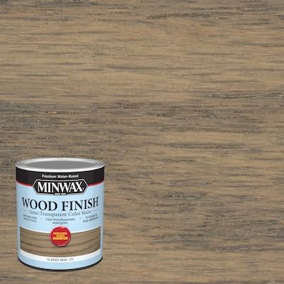 Minwax Wood Finish Water-Based Classic Gray Semi-Transparent Interior Stain (1-Quart) in the Interior Stains department at Lowes.com Interior Wood Stain, Grey Stained Wood, Water Based Wood Stain, Mom Kitchen, Unfinished Furniture, Wood Napkin Holder, World Of Possibilities, Classic Gray, Water Based Stain