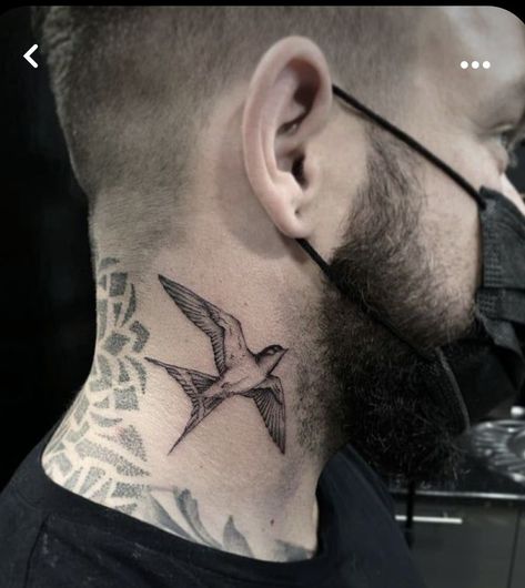 Tattoos Torso, Mockingbird Tattoo, Swallow Tattoos, Black People Tattoos, Butterfly Neck Tattoo, Best Neck Tattoos, Small Neck Tattoos, Inner Bicep Tattoo, Airplane Tattoos